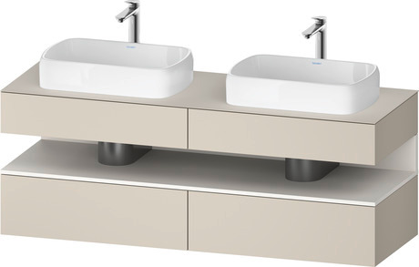 Console wastafelonderbouw hangend, QA4779084830000 front: Taupe Supermat, Decor, corpus: Taupe Supermat, Decor, console: Taupe Supermat, Lak, Nis: Wit Supermat, Decor