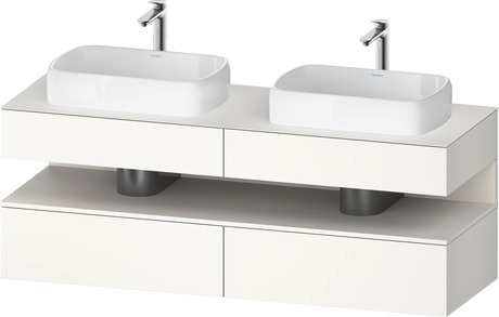 Console wastafelonderbouw hangend, QA4779084840000 front: Wit Supermat, Decor, corpus: Wit Supermat, Decor, console: Wit Supermat, Lak, Nis: Wit Supermat, Decor