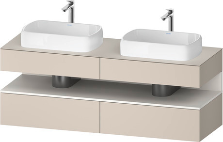 Console wastafelonderbouw hangend, QA4779084910000 front: Taupe Mat, Decor, corpus: Taupe Mat, Decor, console: Taupe Mat, Lak, Nis: Wit Supermat, Decor