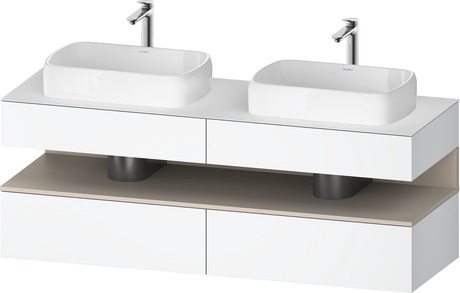 Console wastafelonderbouw hangend, QA4779091180000 front: Wit Mat, Decor, corpus: Wit Mat, Decor, console: Wit Mat, Lak, Nis: Taupe Mat, Decor