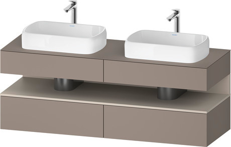 Console wastafelonderbouw hangend, QA4779091430000 front: Basalt Mat, Decor, corpus: Basalt Mat, Decor, console: Basalt Mat, Lak, Nis: Taupe Mat, Decor