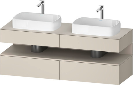 Console wastafelonderbouw hangend, QA4779091830000 front: Taupe Supermat, Decor, corpus: Taupe Supermat, Decor, console: Taupe Supermat, Lak, Nis: Taupe Mat, Decor