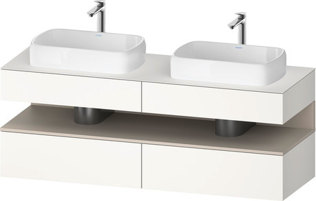 Console wastafelonderbouw hangend, QA4779091840000 front: Wit Supermat, Decor, corpus: Wit Supermat, Decor, console: Wit Supermat, Lak, Nis: Taupe Mat, Decor