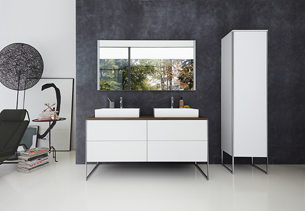 Modern bathroom with xsquare washbasin cabinet
