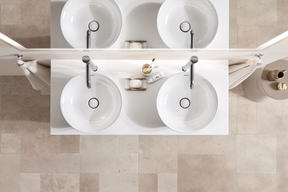 two round White Tulip washbasins