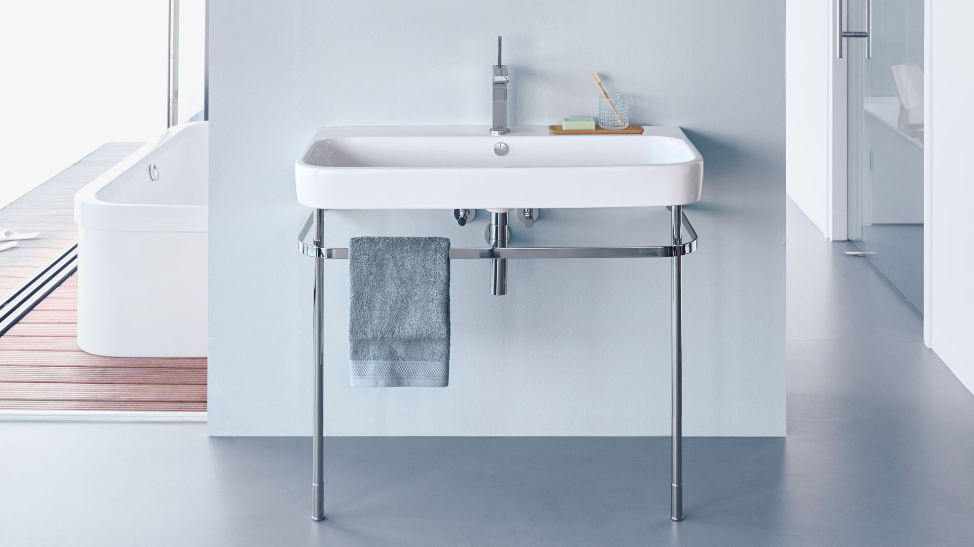 ドイツ製デザイナーズバスルームブランドDURAVIT｜DuraSquare（デュラスクエア）洗面ボウル（洗面器）、バスタブ | Duravit