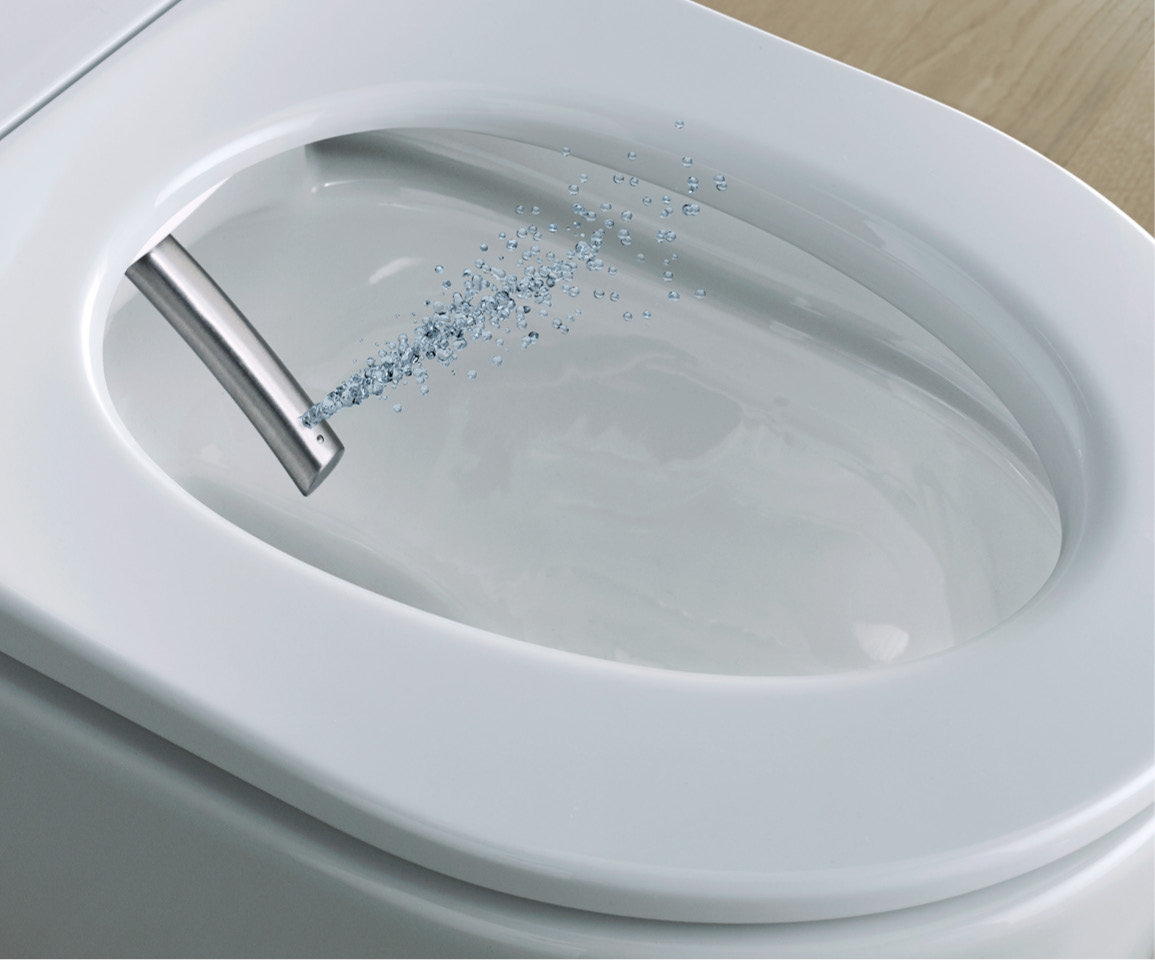 Shower function of a Duravit SensoWash shower toilet
