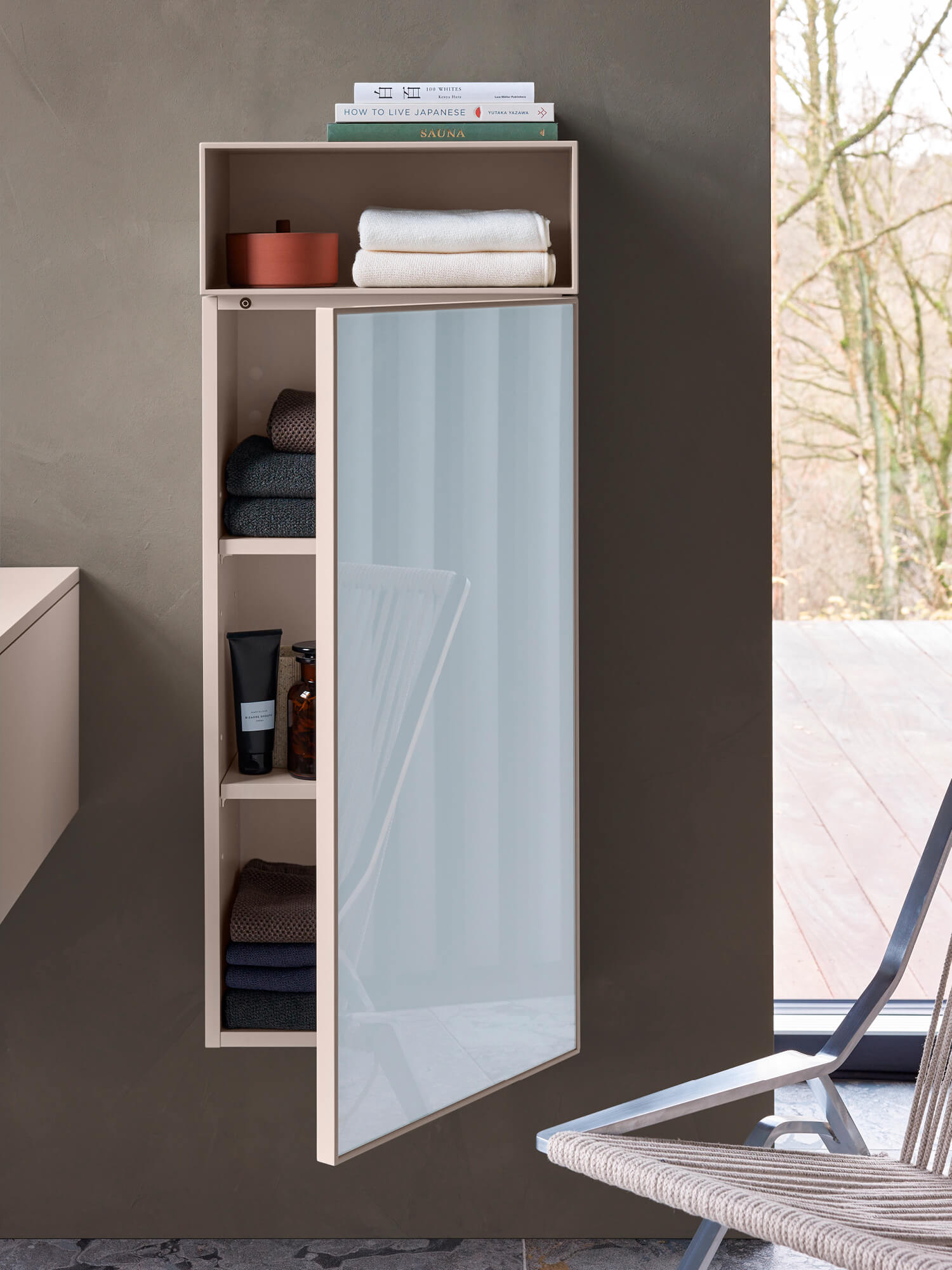 Zencha half height cabinet with storage spaces

