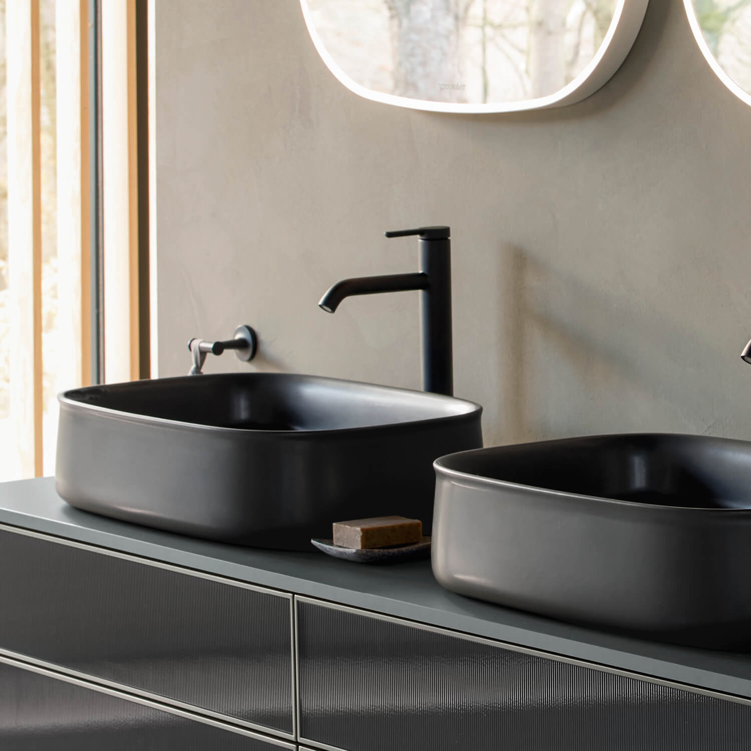 Zencha countertop washbasin in anthracite matte