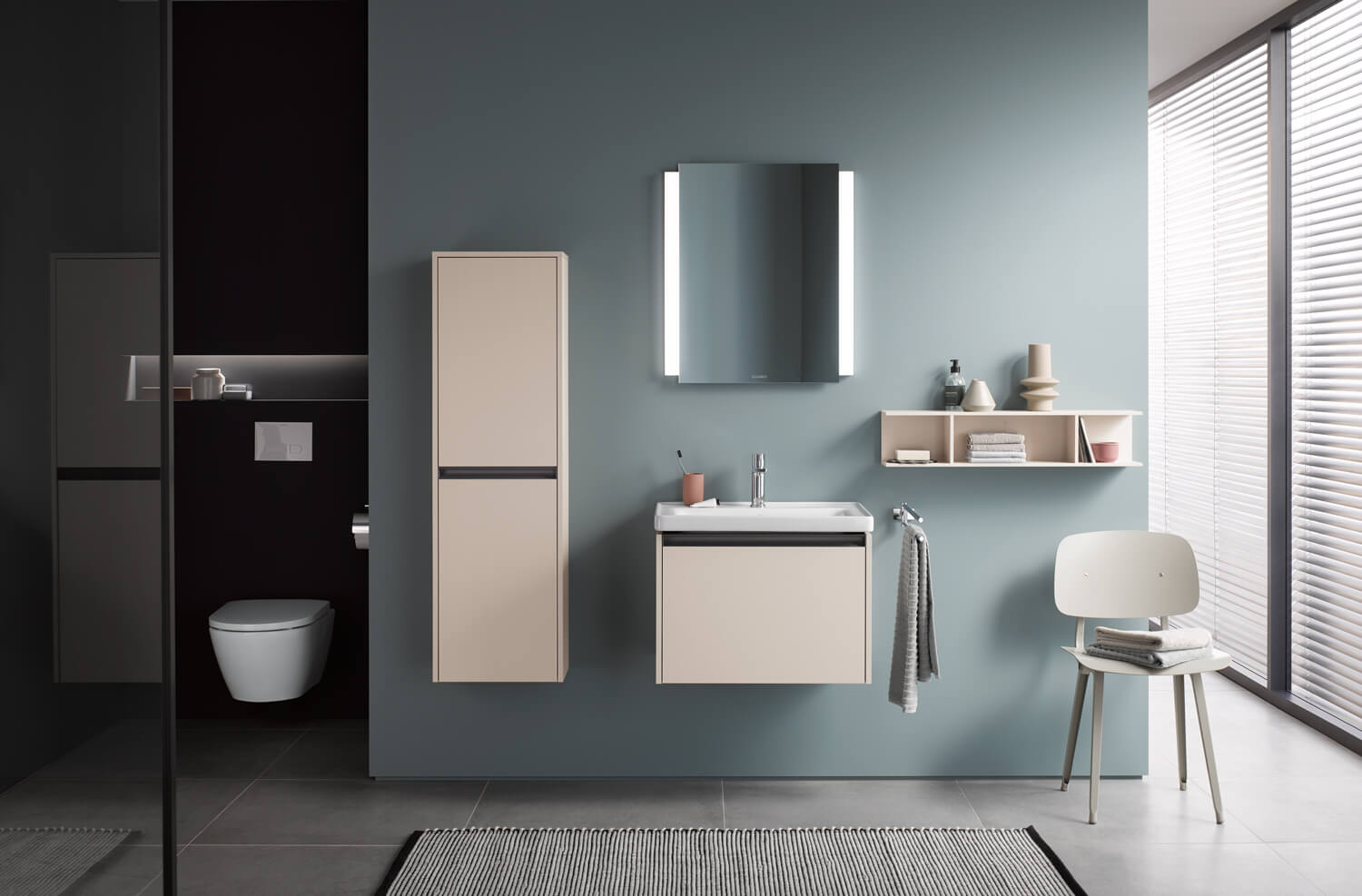 Modern bathroom with Ketho.2 bathroom furniture 
