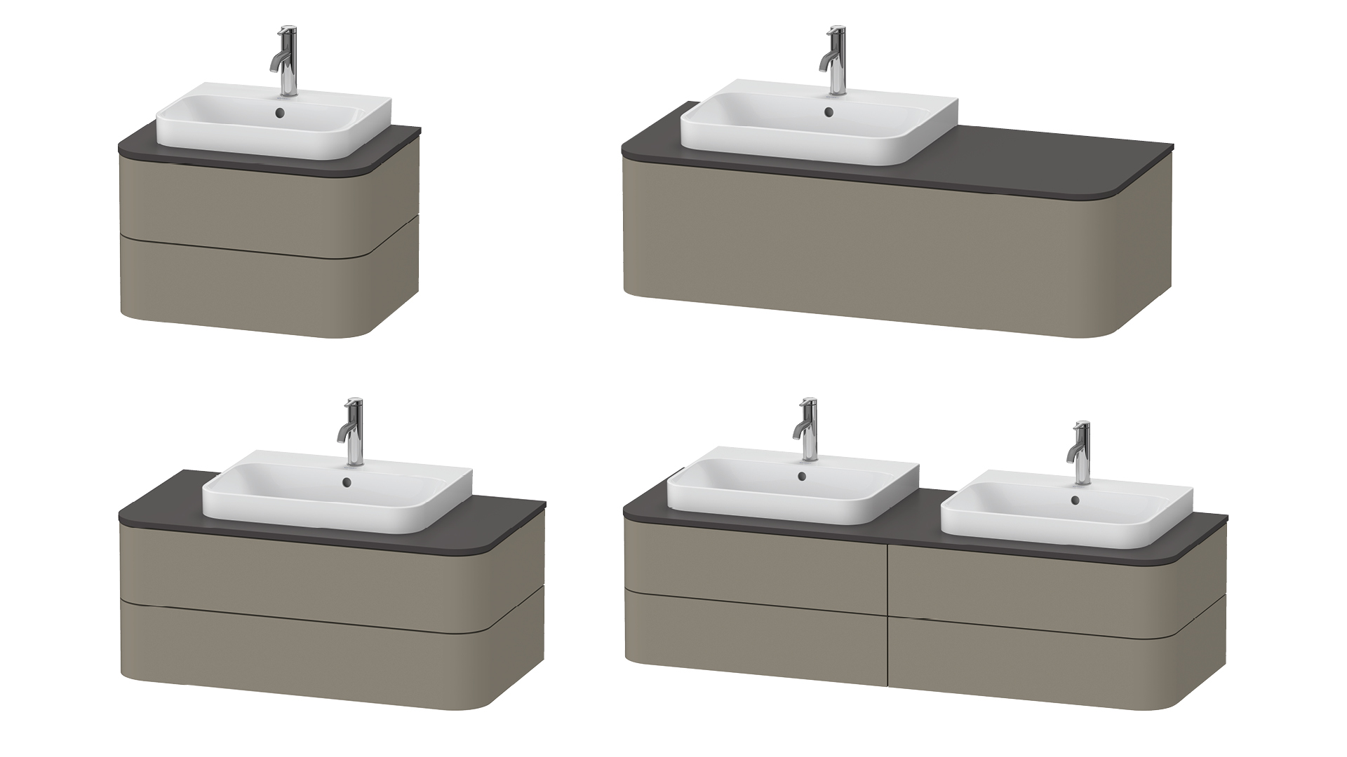 Variants of Happy D.2 Plus vanity units

