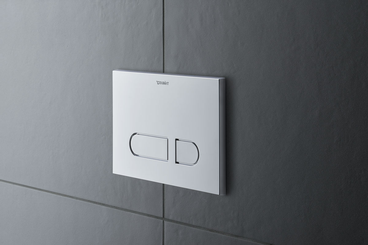 Flush plate chrome on black wall