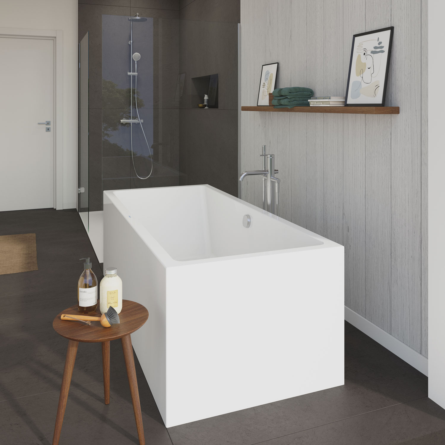 Freestanding acrylic bathtub 
