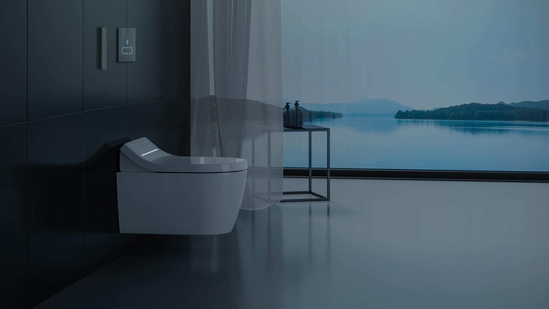 SensoWash® Classic shower toilet in twilight
