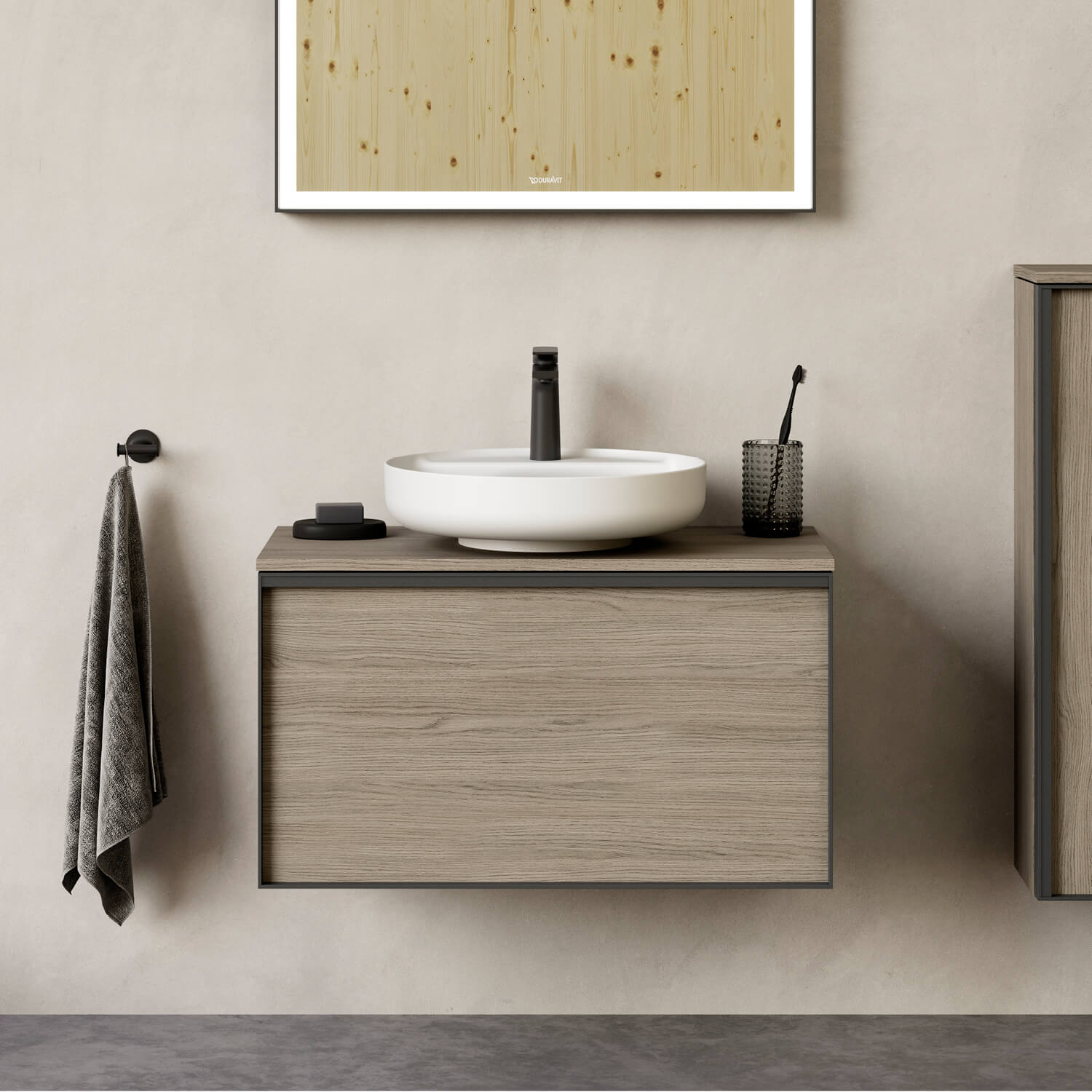 Vitrium vanity unit in wood look