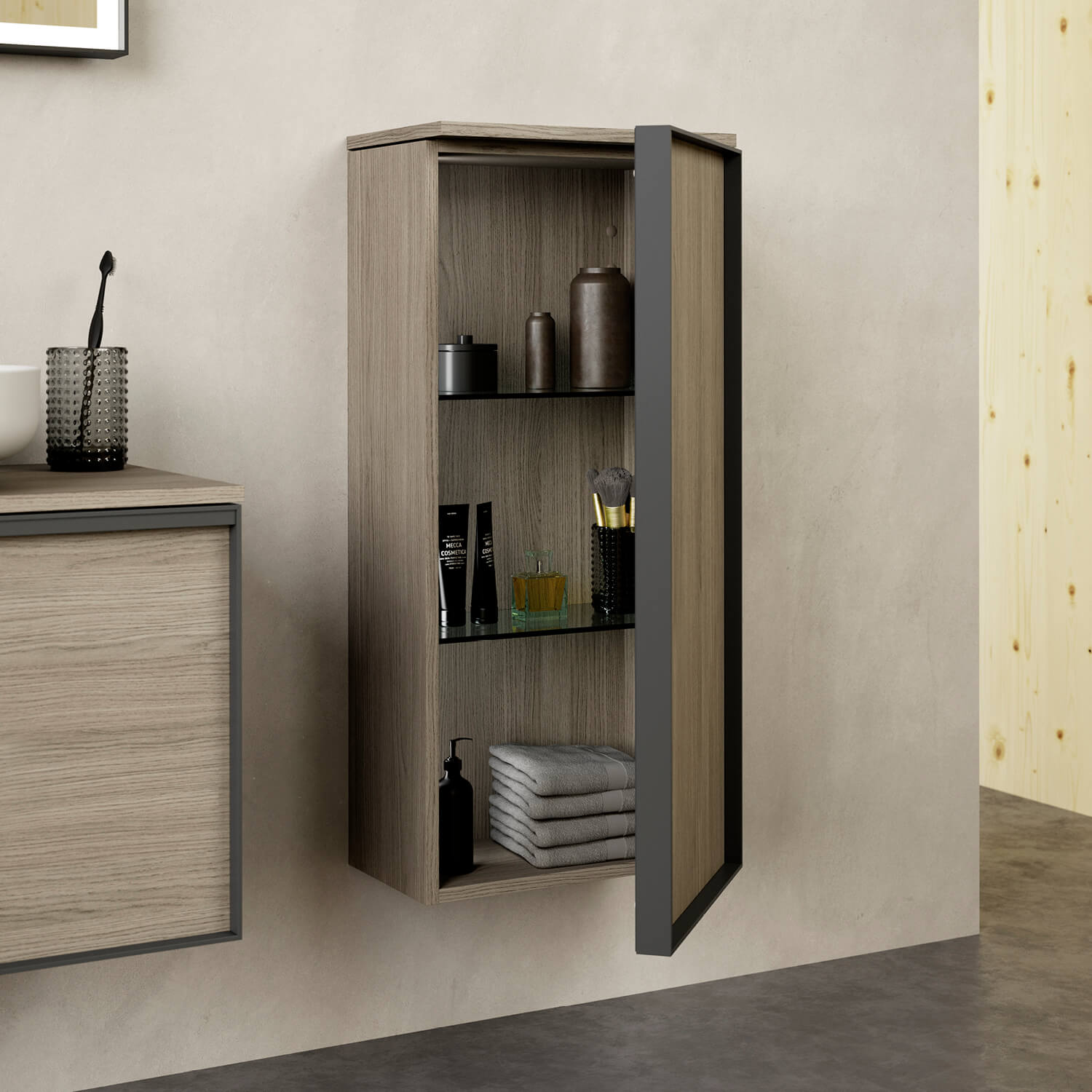 Vitrium semi-tall cabinet in Oak Terra
