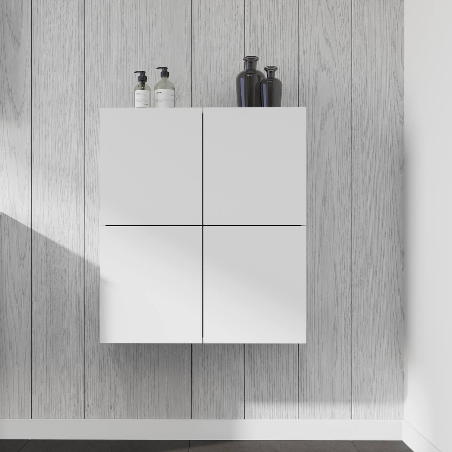 L-Cube semi-tall cabinet in white