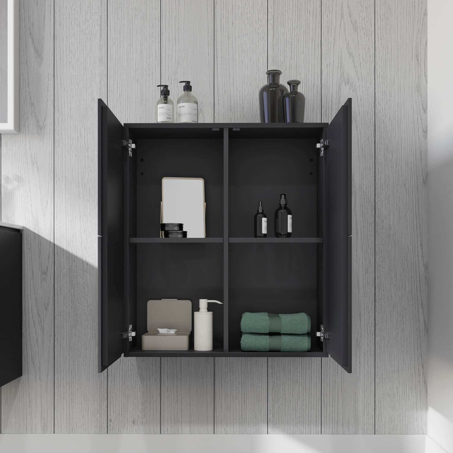 Square semi-tall cabinet wall mounted