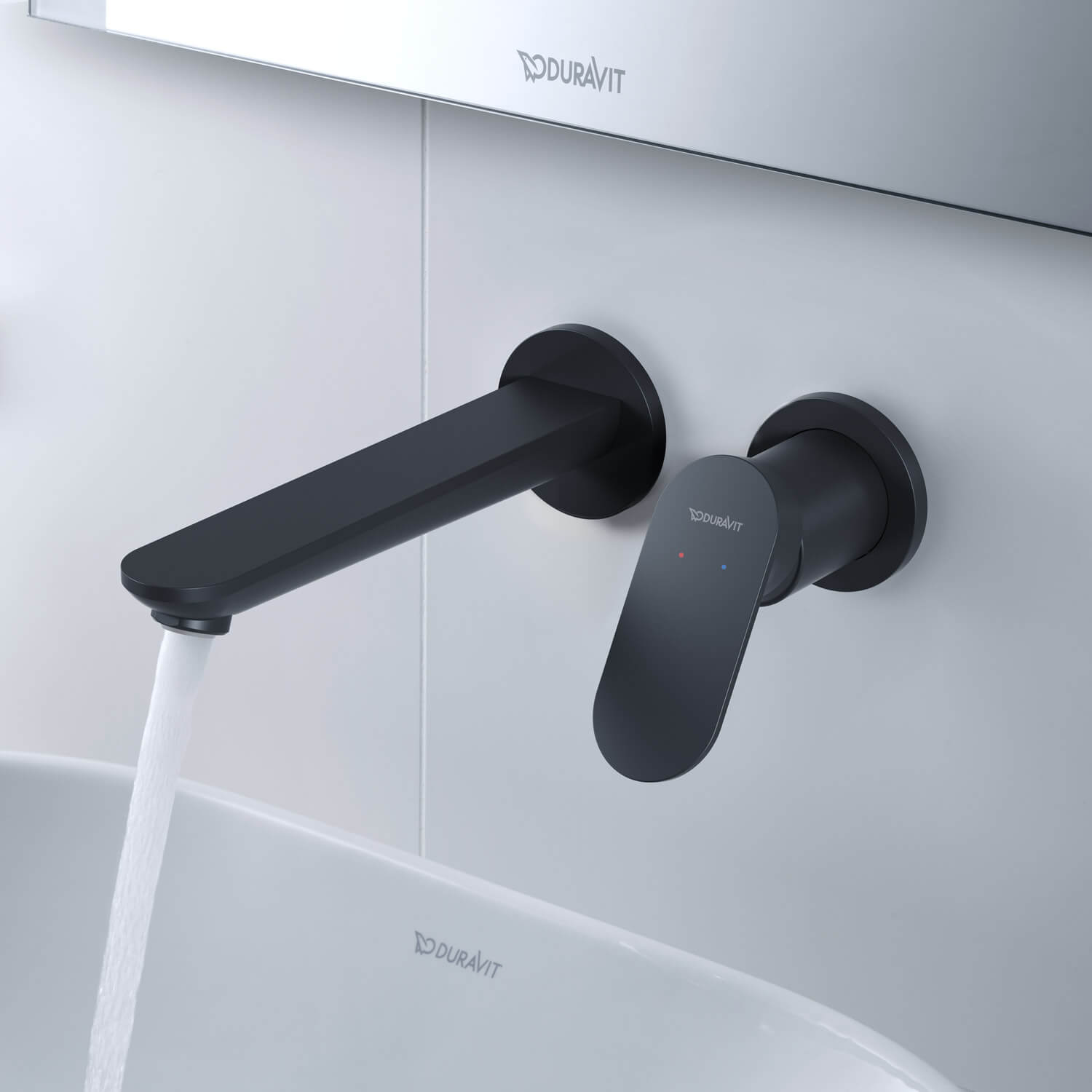 Wave Single lever basin mixer for concealed installation in black matte