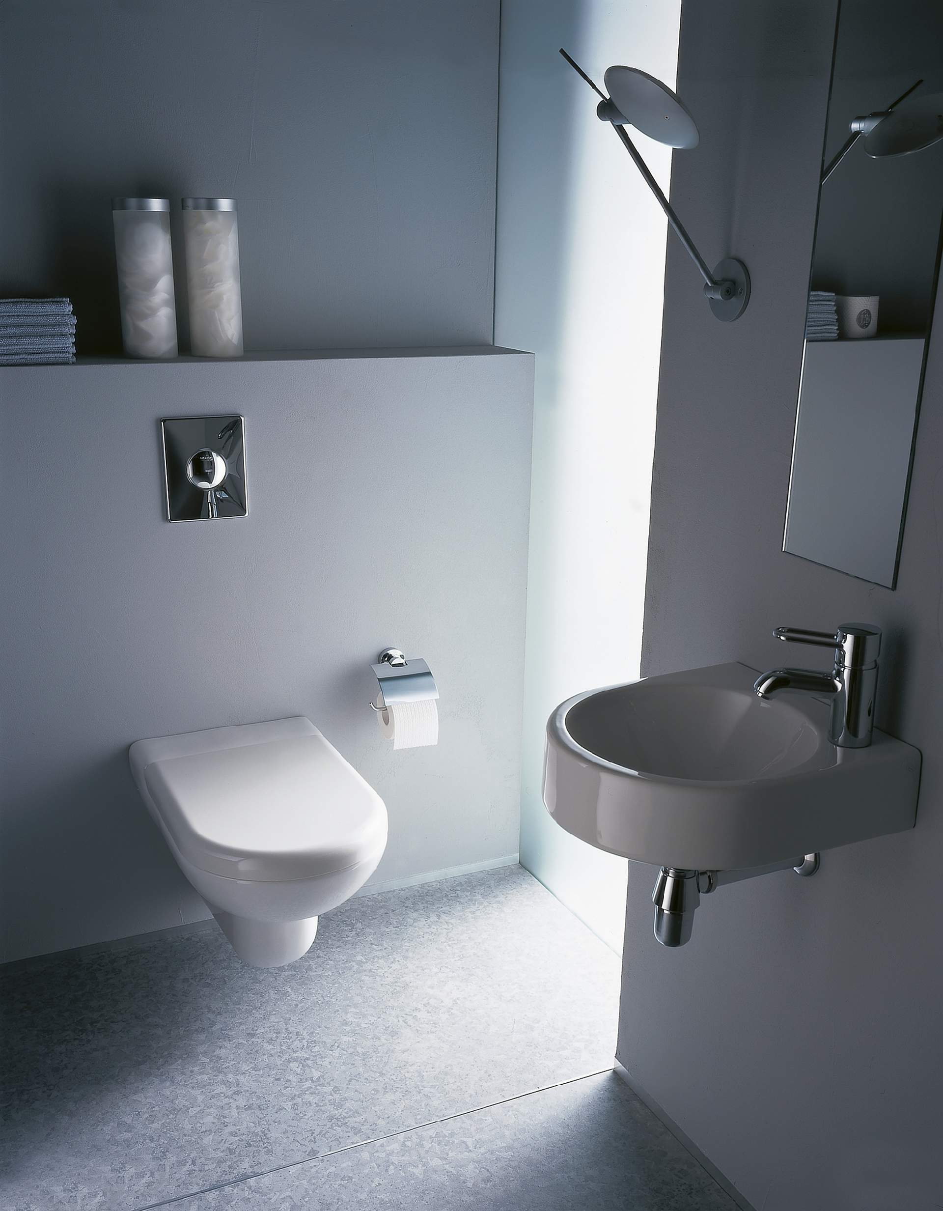 Barrier-free bathroom with height toilet
