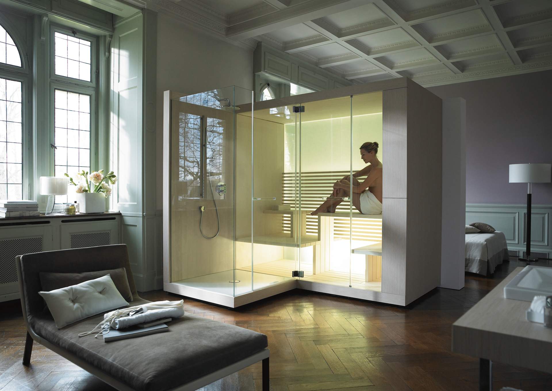 Barrier-free bathroom with height toilet
