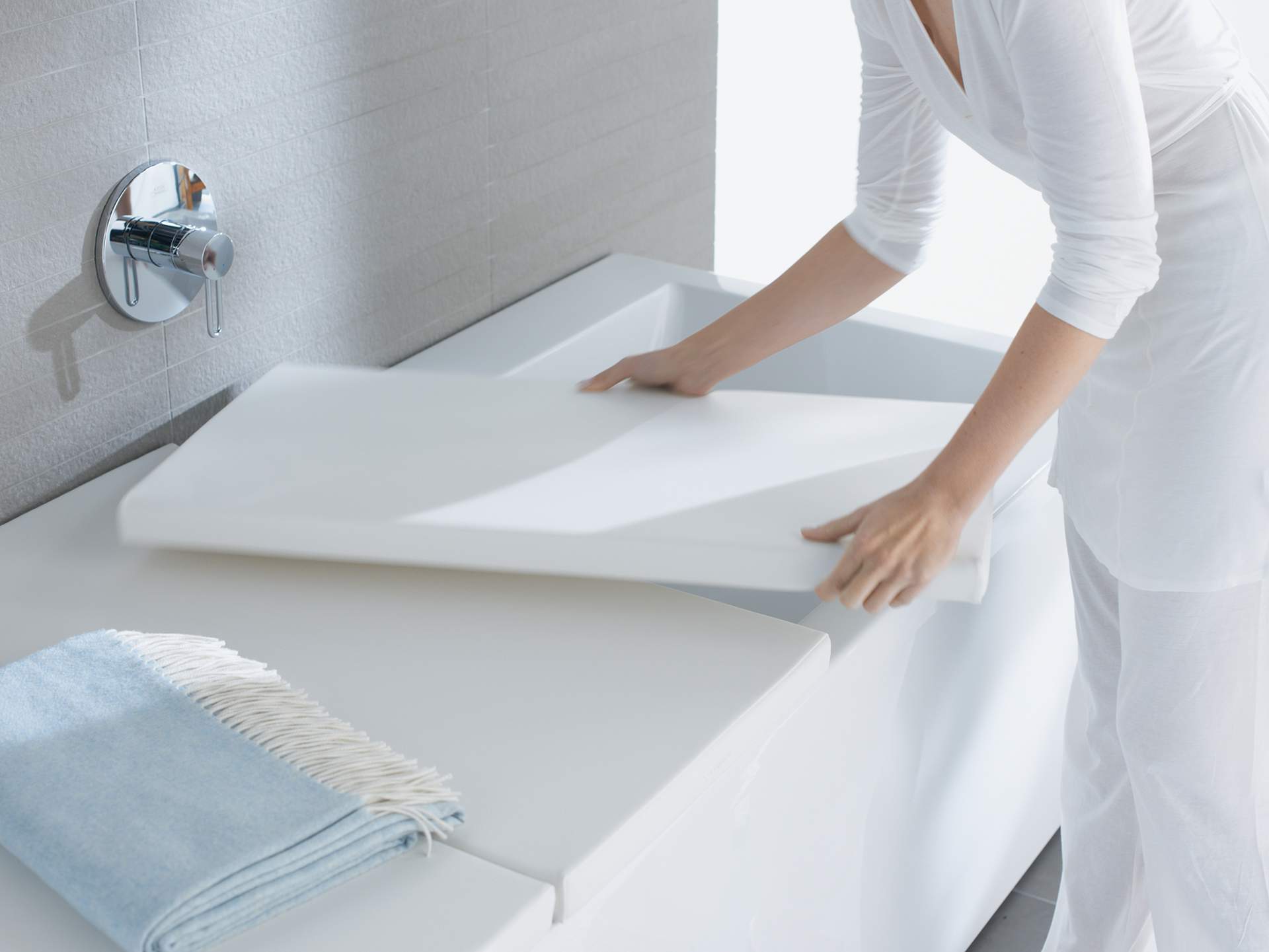 Barrier-free bathroom with height toilet
