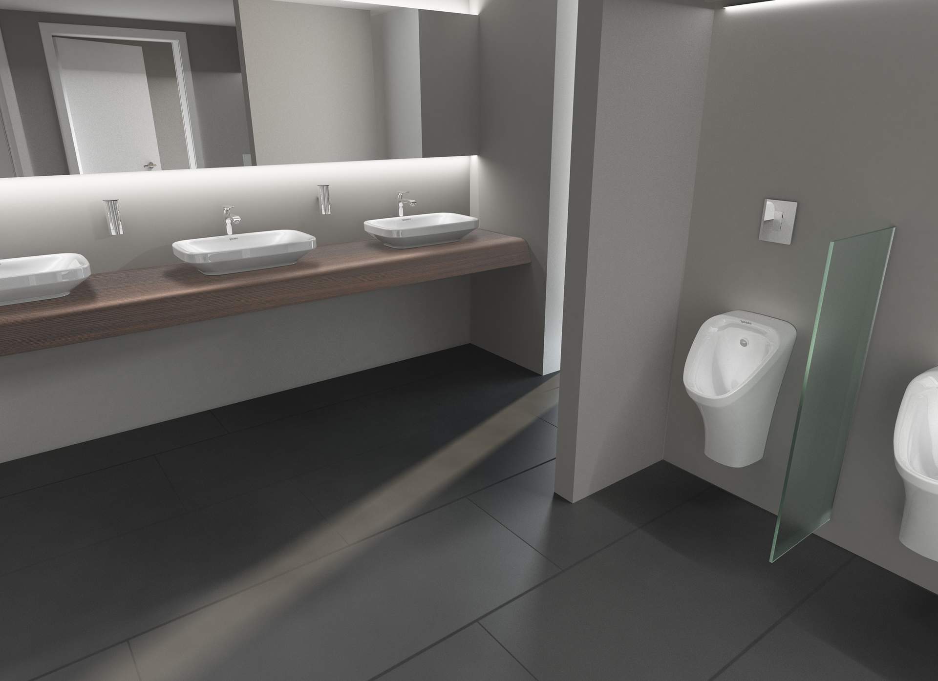 Barrier-free bathroom with height toilet
