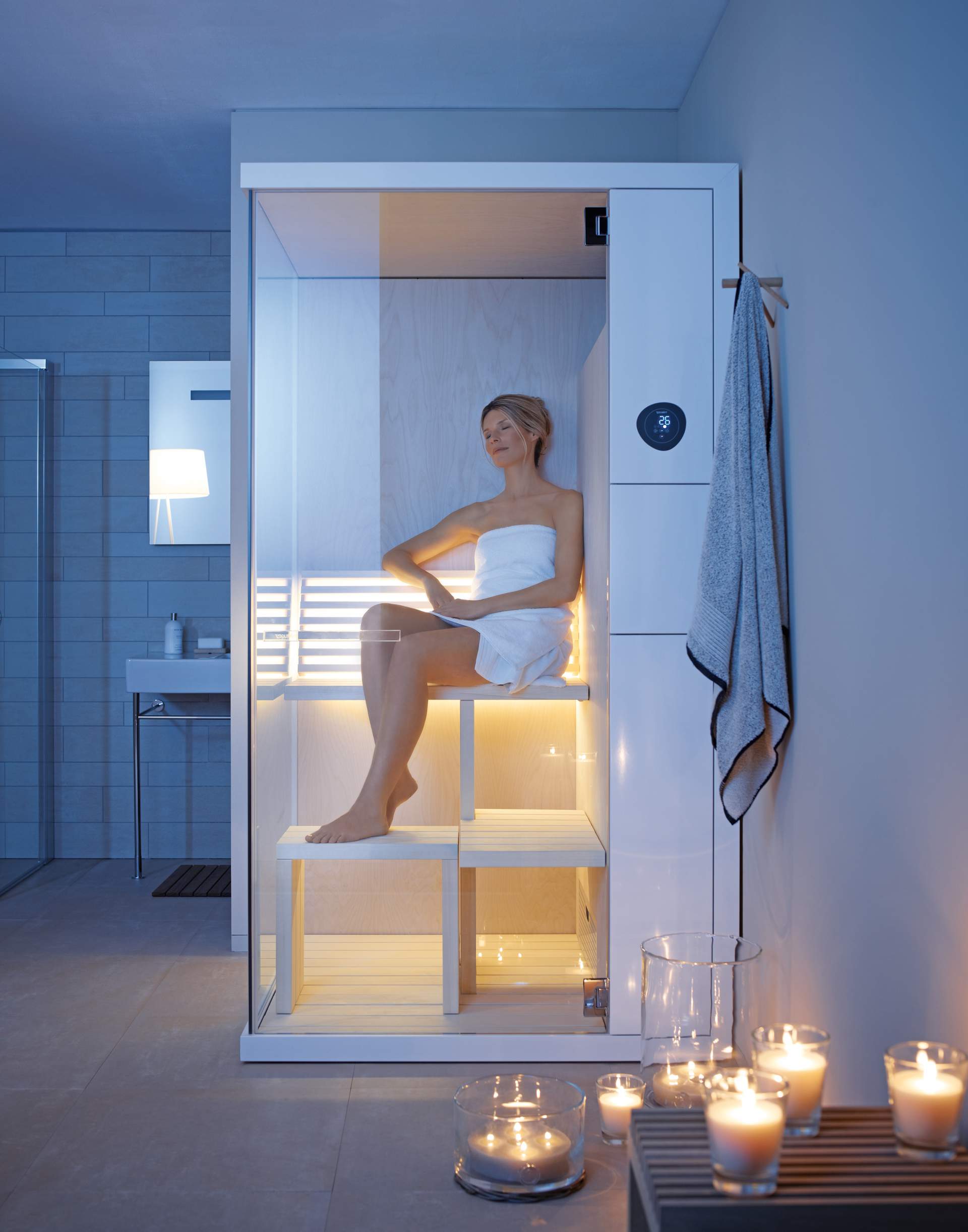 Barrier-free bathroom with height toilet
