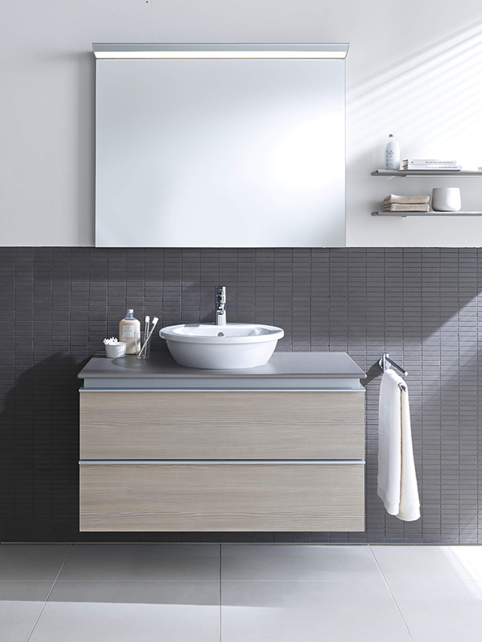 Barrier-free bathroom with height toilet
