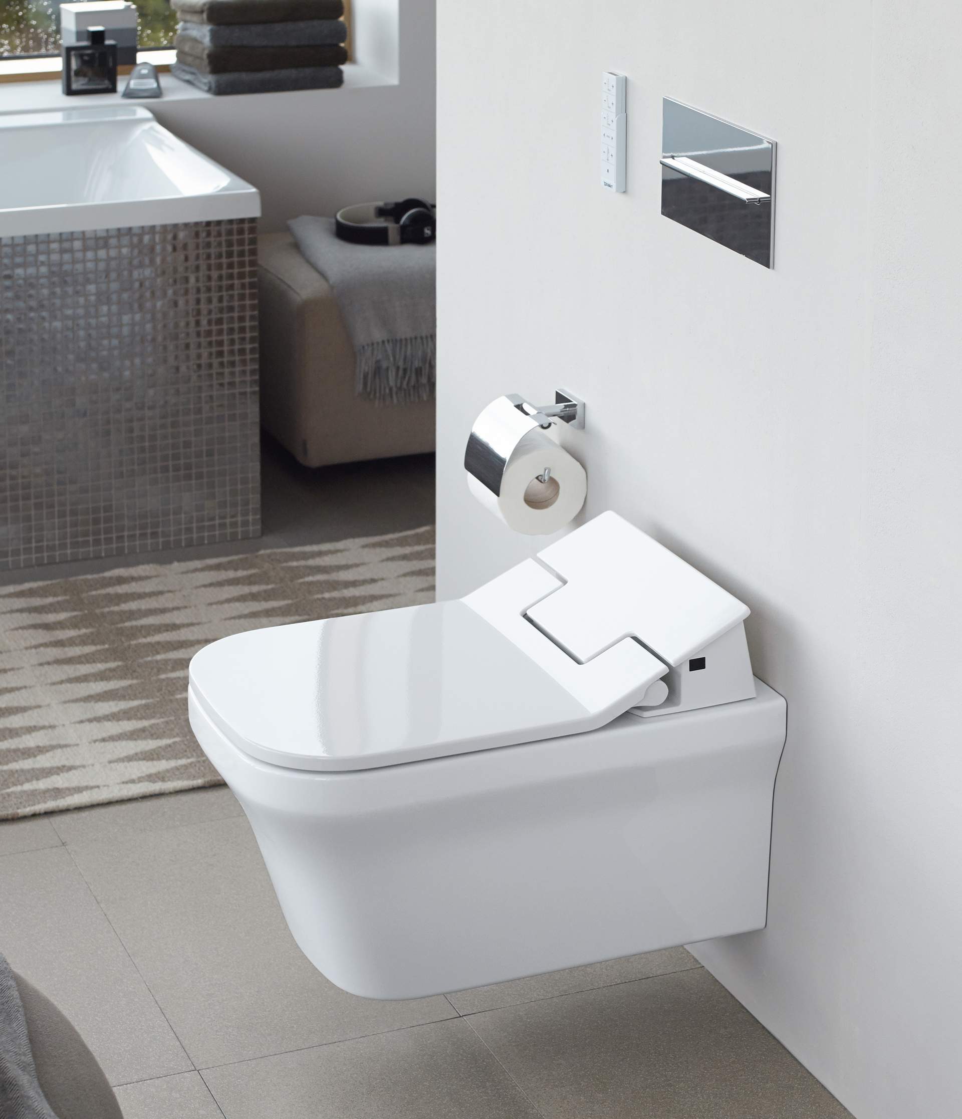 Barrier-free bathroom with height toilet
